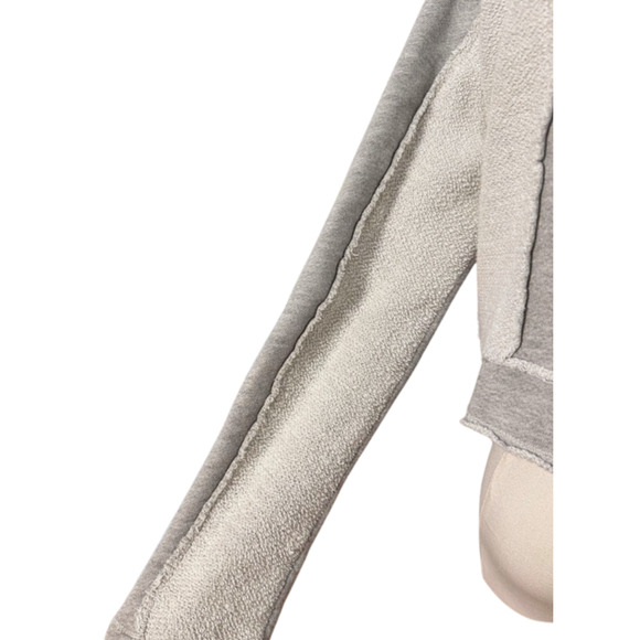 Aqua Brand Gray Sweatshirt Waterfall Long Sleeve Cropped Cardigan Small Pockets - Picture 5 of 6